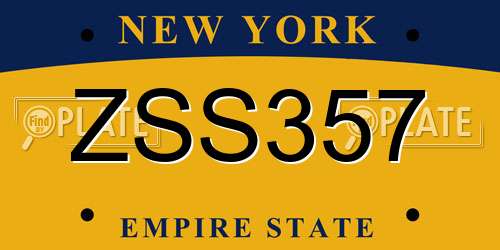 ZSS357 New York License Plate