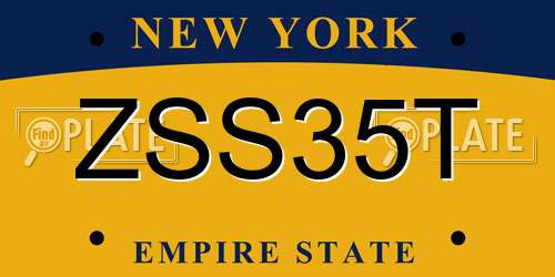 ZSS35T New York License Plate