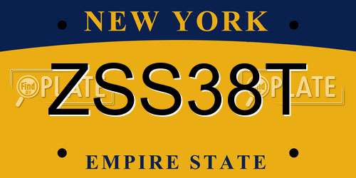 ZSS38T New York License Plate