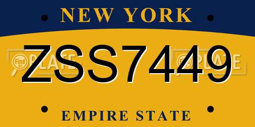ZSS7449 New York License Plate