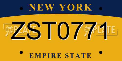 ZST0771 New York License Plate
