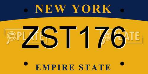 ZST176 New York License Plate