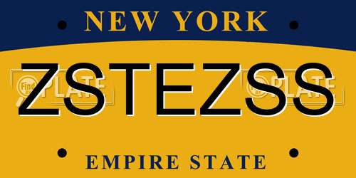 ZSTEZSS New York License Plate