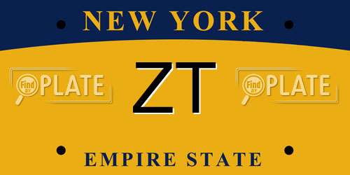ZT New York License Plate