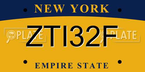 ZTI32F New York License Plate