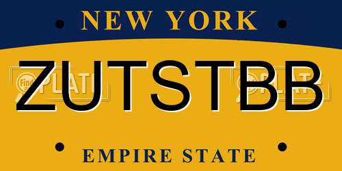 ZUTSTBB New York License Plate