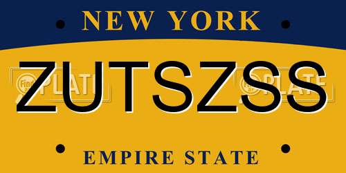 ZUTSZSS New York License Plate