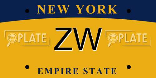 ZW New York License Plate