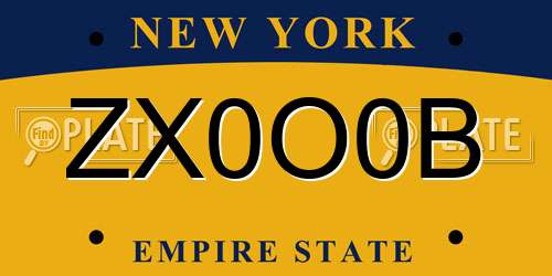 ZX0O0B New York License Plate