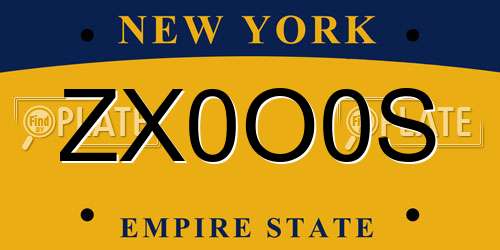 ZX0O0S New York License Plate
