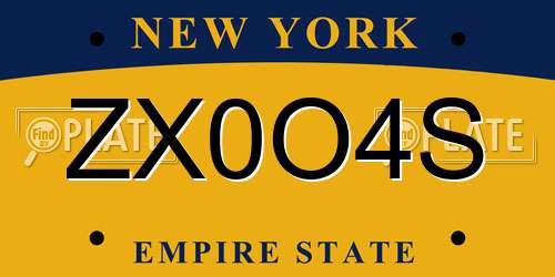 ZX0O4S New York License Plate
