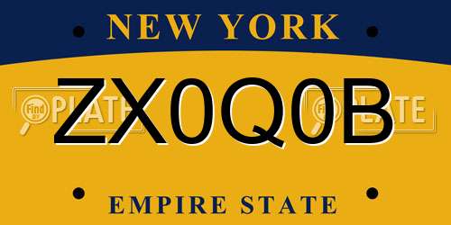 ZX0Q0B New York License Plate