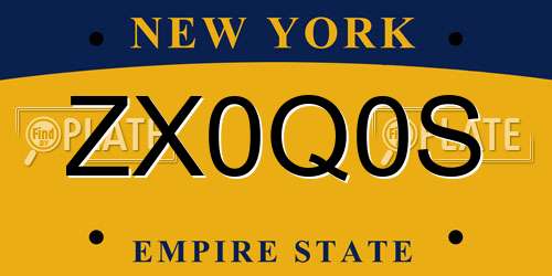 ZX0Q0S New York License Plate
