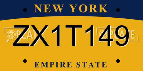 ZX1T149 New York License Plate