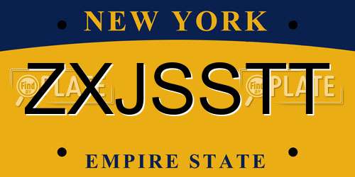 ZXJSSTT New York License Plate