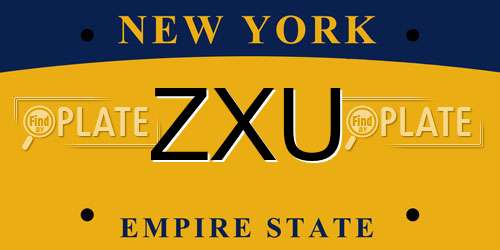 ZXU New York License Plate
