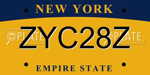 ZYC28Z New York License Plate