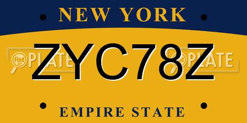 ZYC78Z New York License Plate
