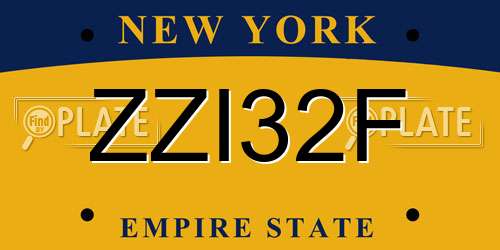 ZZI32F New York License Plate