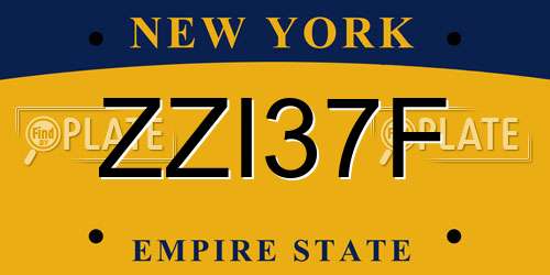 ZZI37F New York License Plate