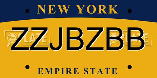 ZZJBZBB New York License Plate