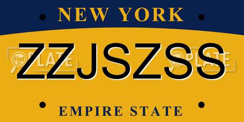 ZZJSZSS New York License Plate