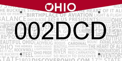 002DCD Ohio License Plate