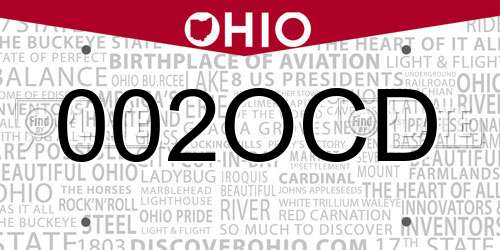002OCD Ohio License Plate
