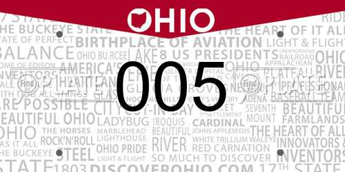 005 Ohio License Plate