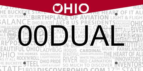 00DUAL Ohio License Plate