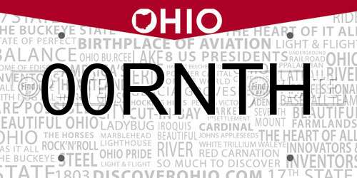 00RNTH Ohio License Plate