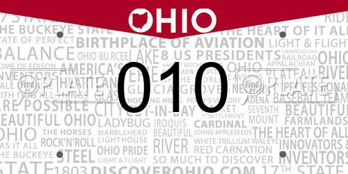 010 Ohio License Plate