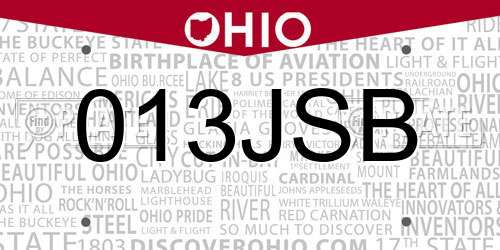 013JSB Ohio License Plate