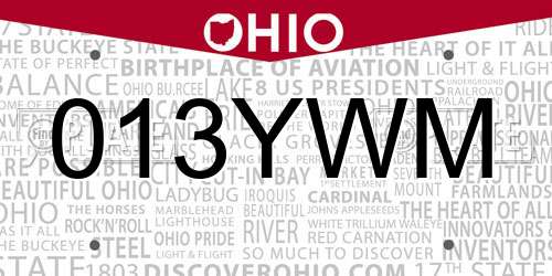 013YWM Ohio License Plate