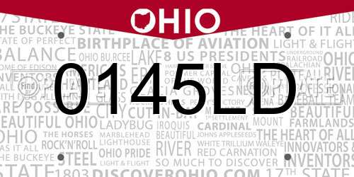 0145LD Ohio License Plate