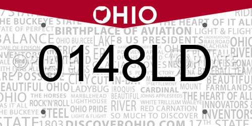 0148LD Ohio License Plate