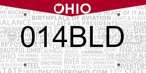 014BLD Ohio License Plate