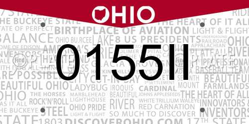 0155II Ohio License Plate