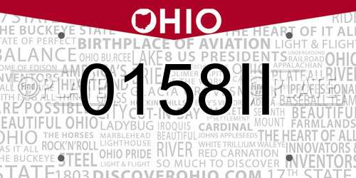 0158II Ohio License Plate