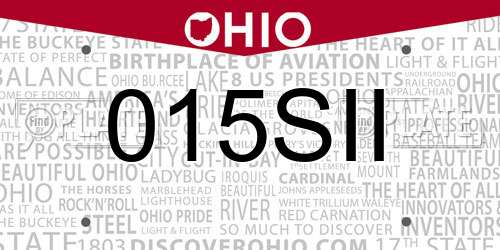 015SII Ohio License Plate