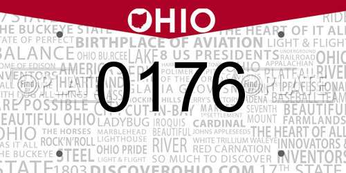 0176 Ohio License Plate