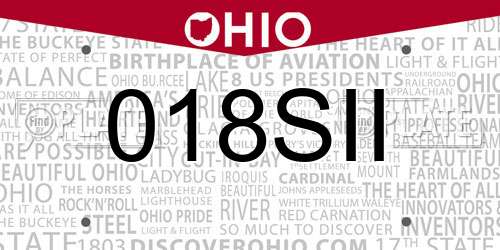018SII Ohio License Plate