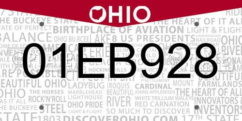 01EB928 Ohio License Plate