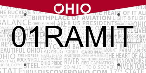 01RAMIT Ohio License Plate