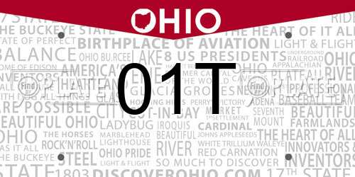 01T Ohio License Plate
