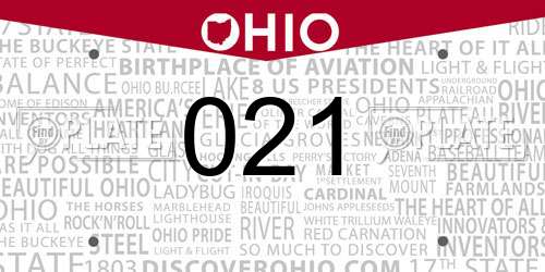 021 Ohio License Plate