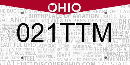 021TTM Ohio License Plate