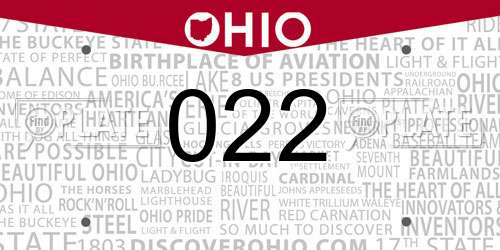 022 Ohio License Plate