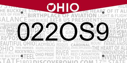 022OS9 Ohio License Plate
