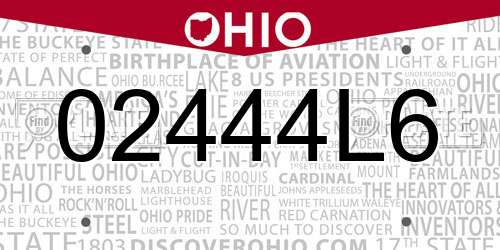 02444L6 Ohio License Plate